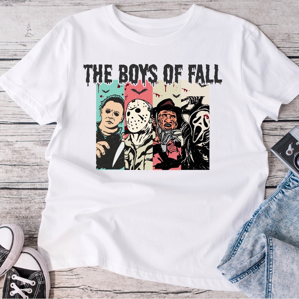 The boys of fall Halloween graphic tee shirt